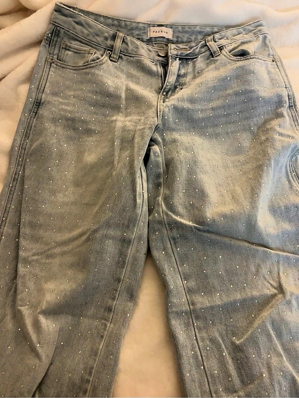 Pacsun low rise sparkly gem jeans 100% cotton
